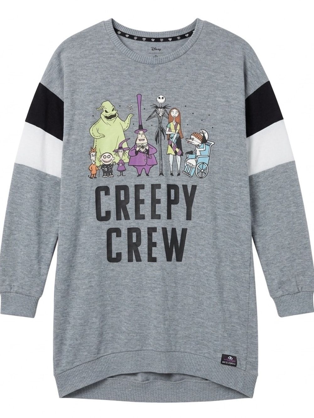 Disney Nightmare Before Christmas Long Sweatshirt Dress Large Gray NBC Creepy Cr